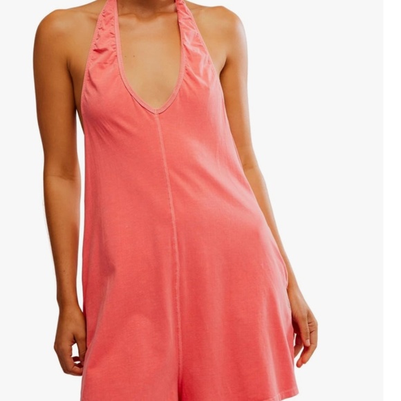 Free People Hot Shot Romper in Hibiscus sz medium NWT - Picture 1 of 5